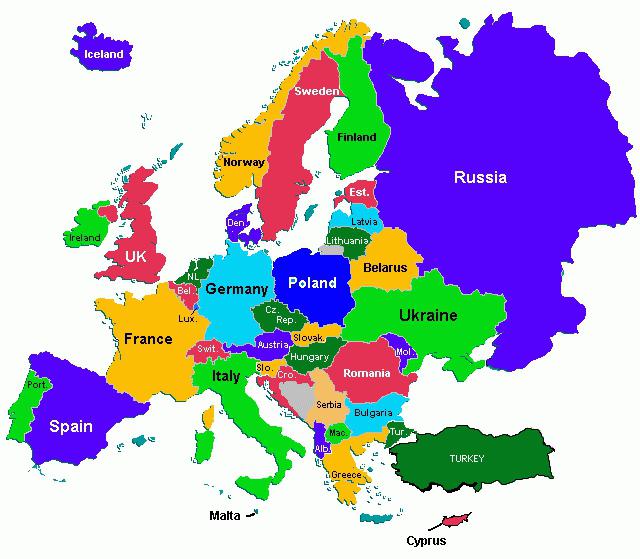 Politiskais sadalījums un Eiropas teritorija
